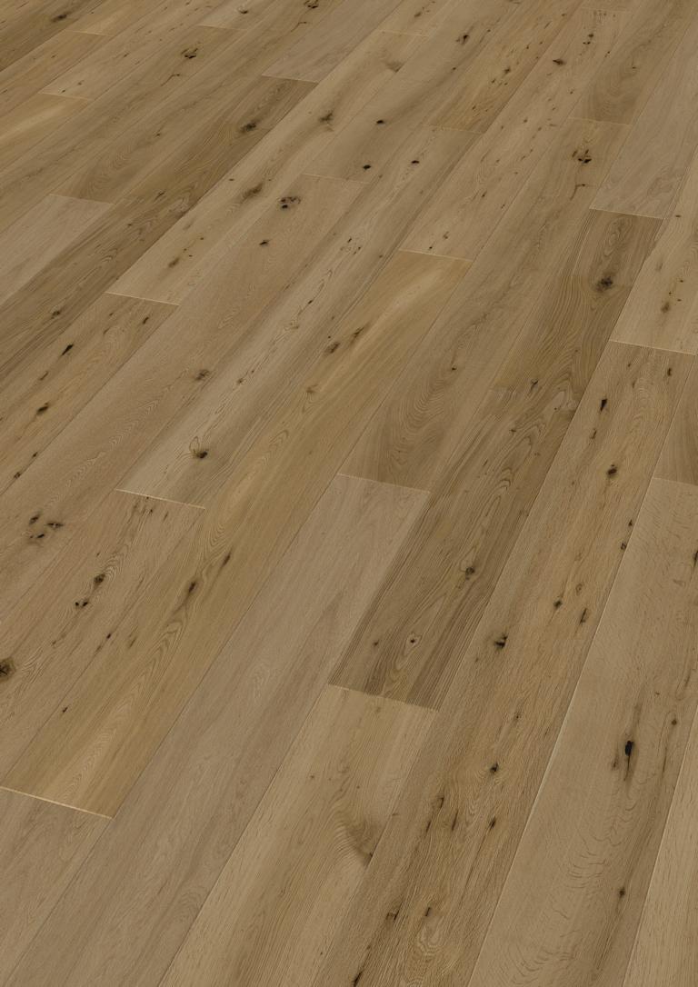 Eiche, classic, gebürstet, uv-geölt ²Landhausdiele Fertigparkett