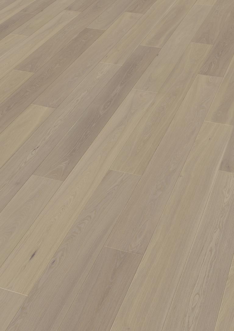 Eiche, natur, gebürstet, weiß natur-geölt ¹Landhausdiele Fertigparkett